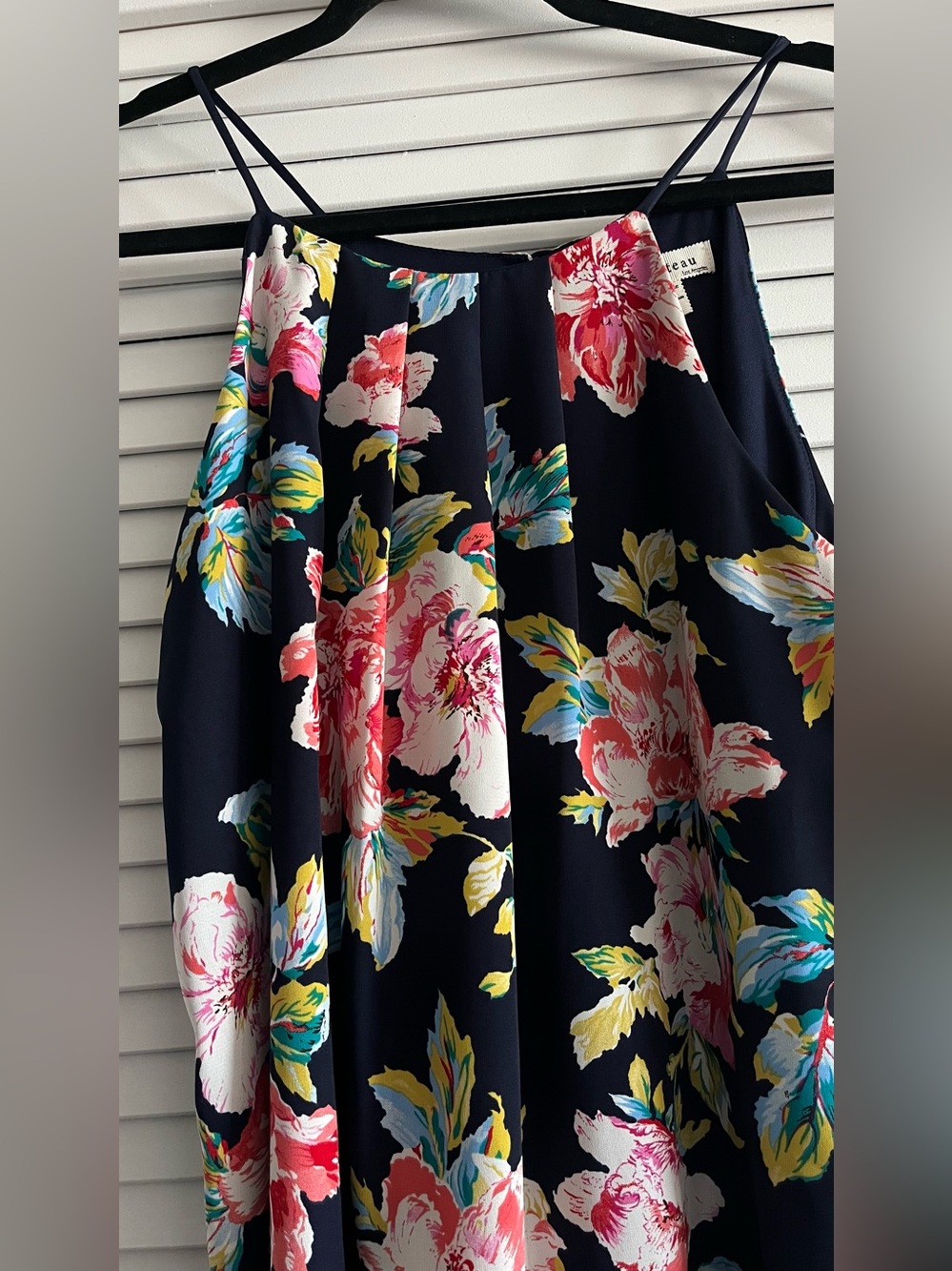 Monteau Navy Blue Top with Printed Accent - Picture 3 of 6